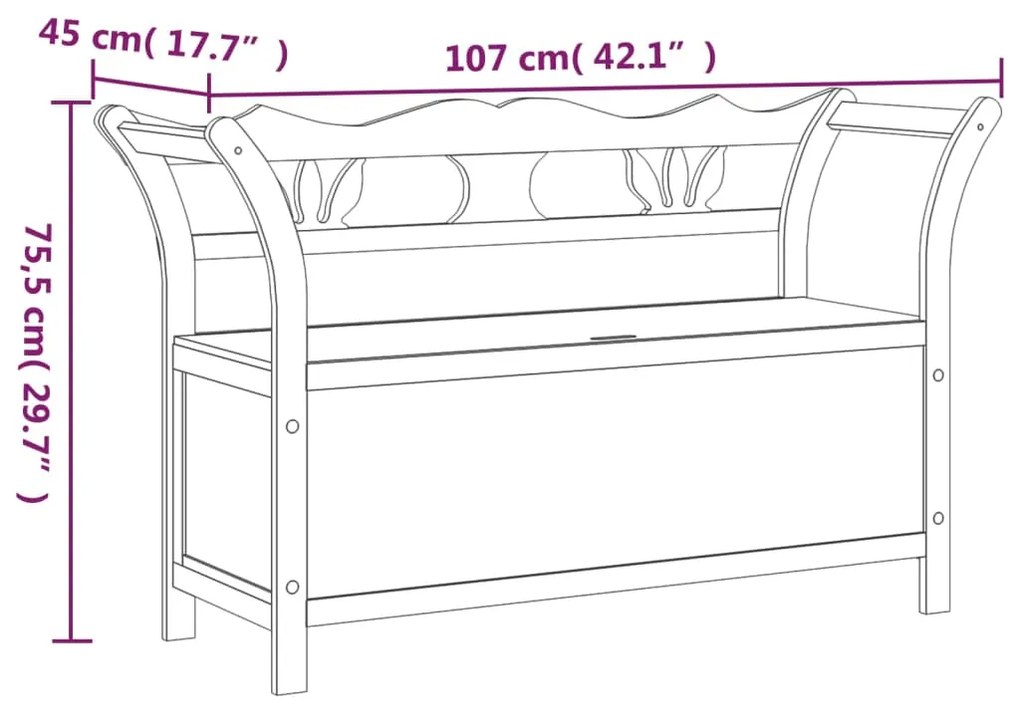 Banco 107x45x75,5 cm madeira de abeto maciça branco