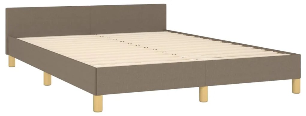 Cama sem colchão 140x190 cm tecido castanho-acinzentado