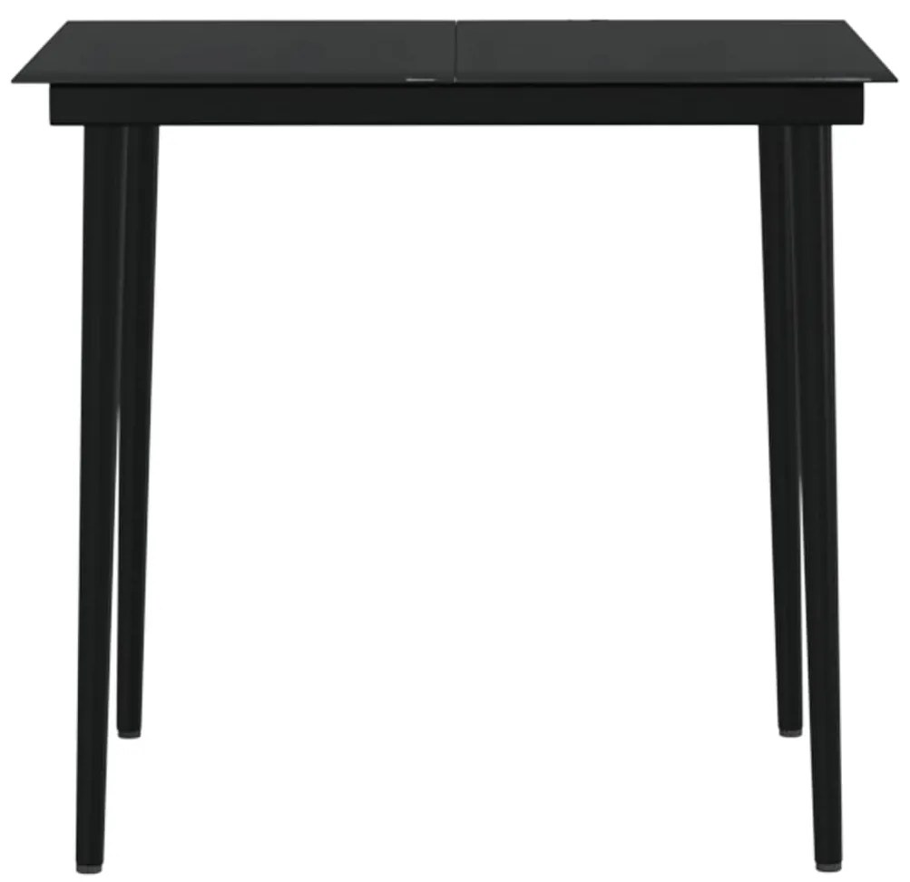 3 pcs conjunto de jantar para jardim com almofadões castanho