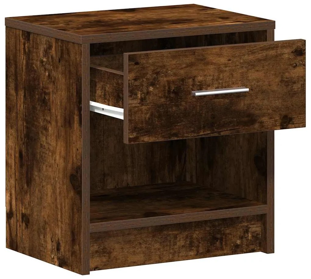 Mesa de cabeceira com gaveta 39x28x41 cm carvalho fumado