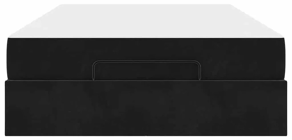 Estrutura da Cama com armazenamento Preto 140 x 190 cm Veludo