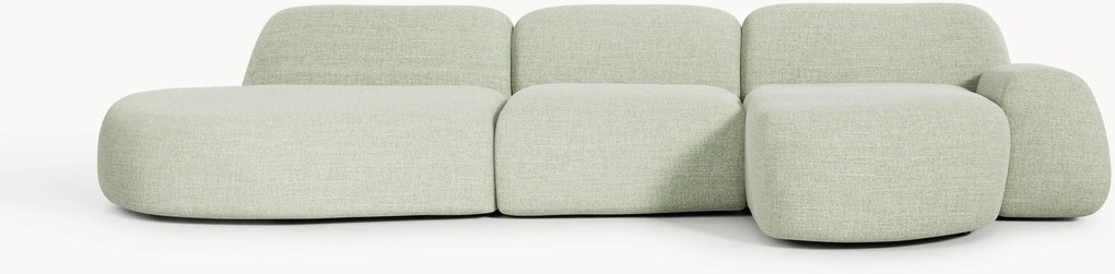 Sofá de canto modular em bouclé Wolke (4 lugares)