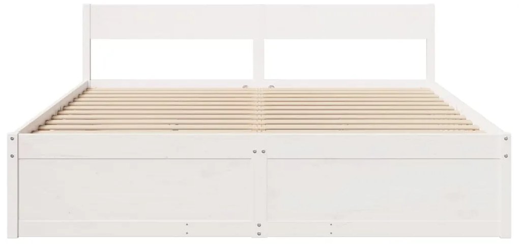 Cama sem colchão 180x200 cm madeira de pinho maciça branco