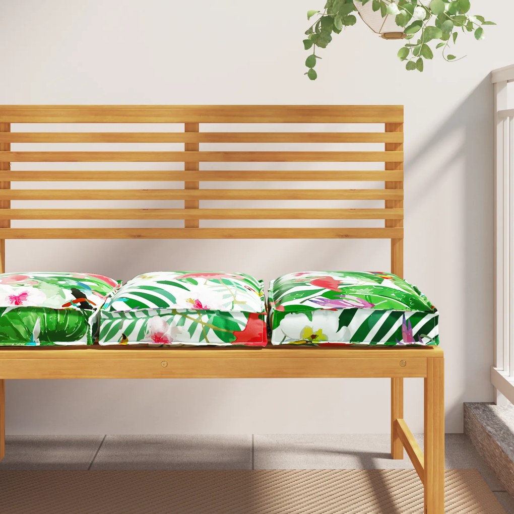 vidaXL Almofadas de Palete para Assento 2 pcs Tropical Jungle 40x40x8 cm Tecido Oxford