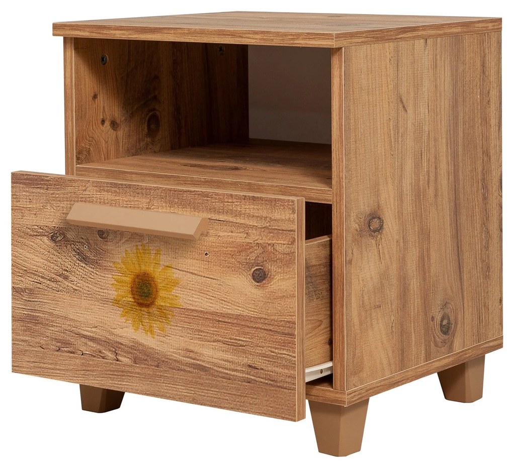 Mesa de Cabeceira Leva Alfa – Pinho Atlântico – 45x52x40 cm
