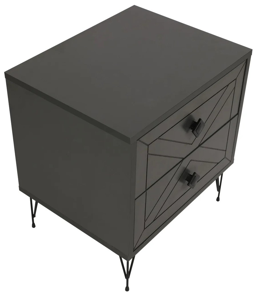 Mesa de Cabeceira Luna – Antracite – 50x55x40 cm