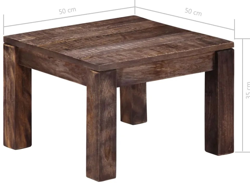 Mesa de centro 50x50x35 cm madeira de mangueira maciça