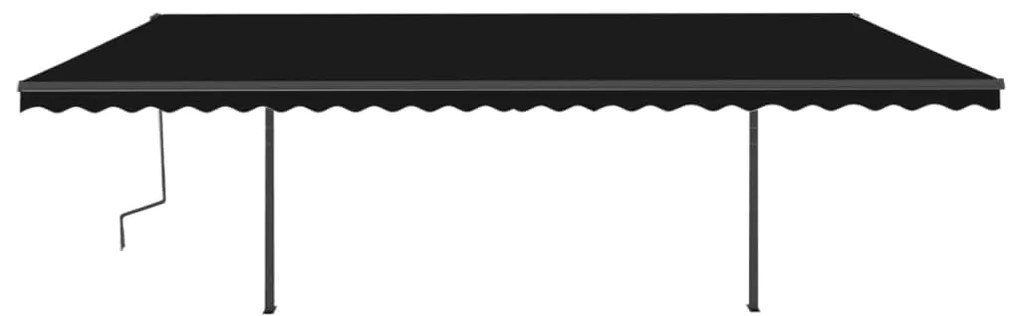 Toldo retrátil automático com postes 6x3,5 m antracite