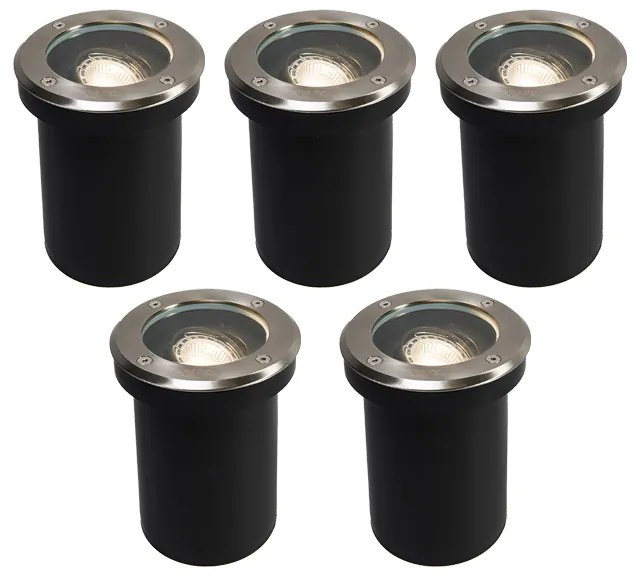 Conjunto de 5 projetores de exterior em aço inoxidável IP65 - Delux Moderno