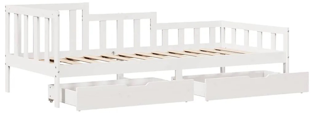 Sofá-cama com gavetas 90x190 cm madeira de pinho maciça