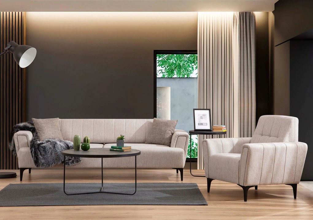 Sofá-cama de 3 Lugares Hamlet – Bege – 230 cm x 95 cm x 77 cm