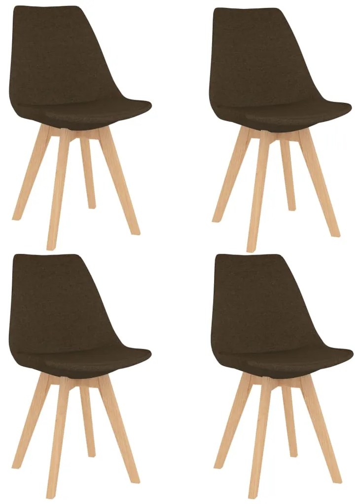 vidaXL Cadeiras de jantar 4 pcs tecido castanho