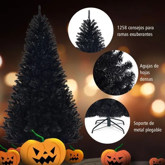 Árvore de Natal de 2,25 m 1258 ramos não iluminados com base metálica sólida Verde