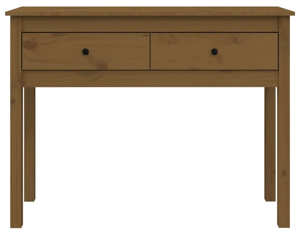 Mesa consola 100x35x75 cm madeira de pinho maciça castanho mel