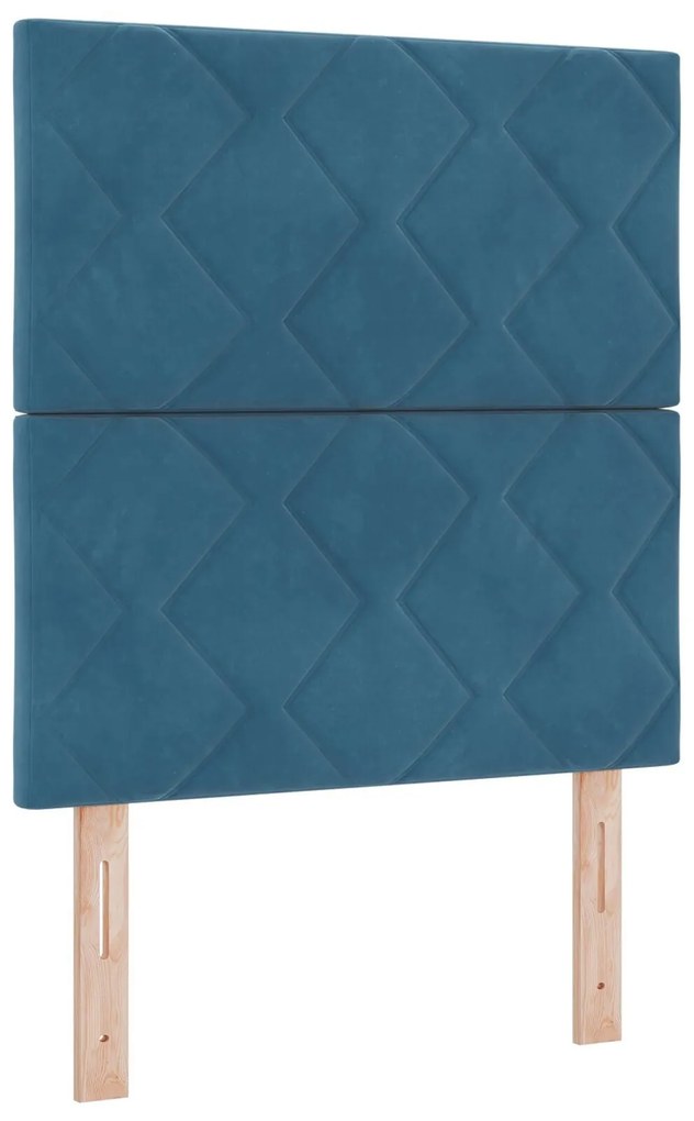 Estrutura de Cama de Veludo Azul Escuro vidaXL 80x200 cm