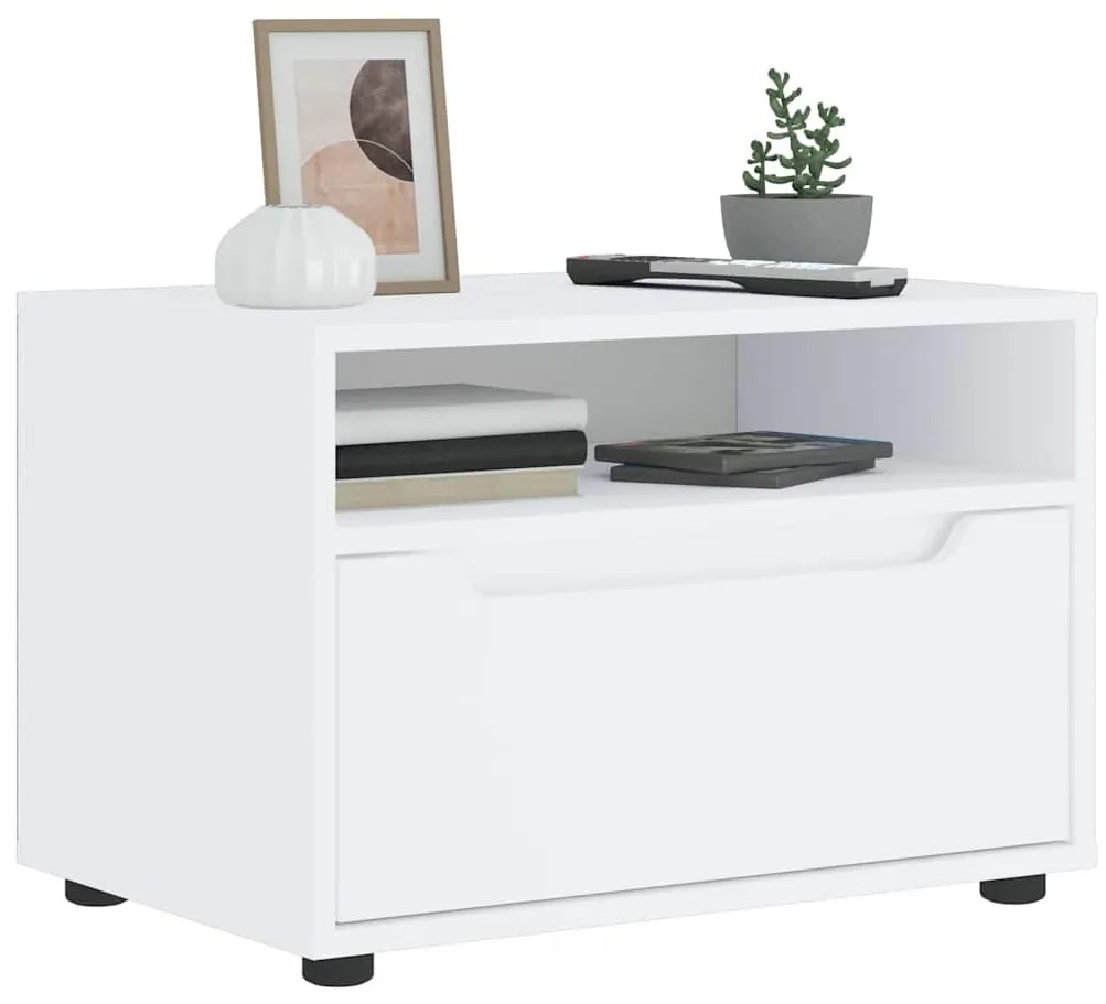vidaXL Móvel TV VISNES derivados de madeira branco 60x40x38 cm