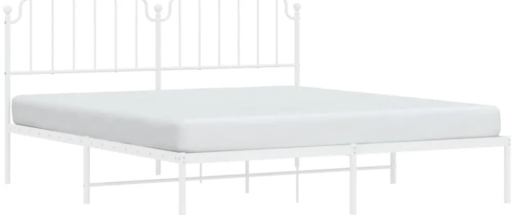 Estrutura de cama com cabeceira 180x200 cm metal branco
