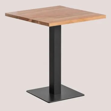 Mesa Bar Quadrada Em Madeira De Acácia Ristretto Preto & ↔︎ 70 Cm - Sklum