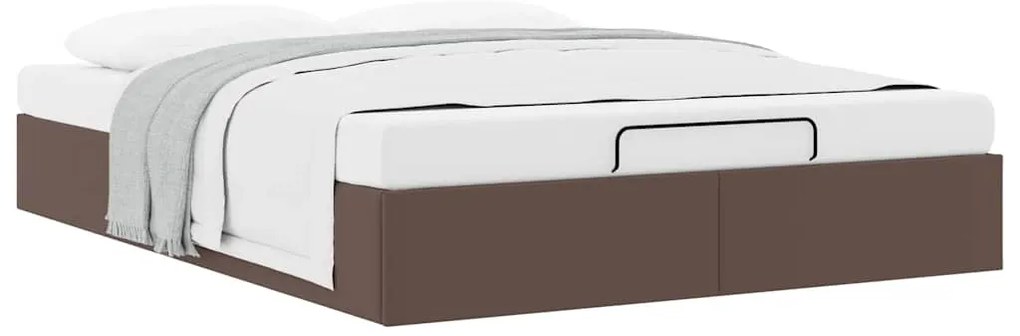 Estrutura de cama otomana sem colchão 140x200 cm castanho