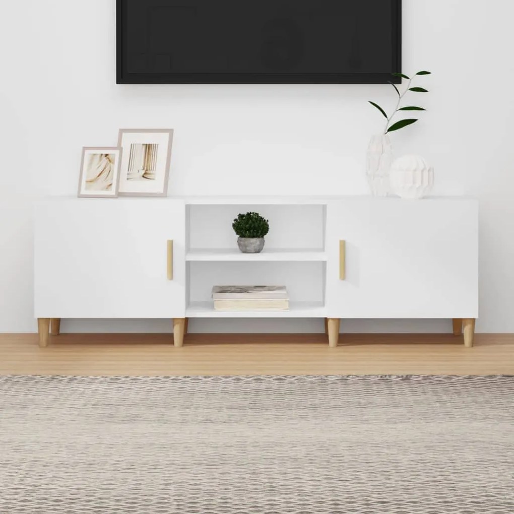 vidaXL Móvel para TV 150x30x50 cm madeira processada branco
