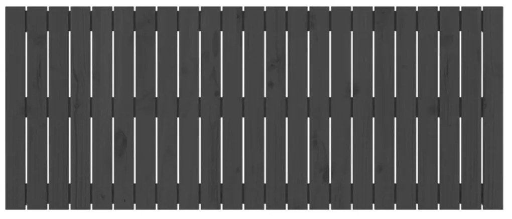 Cabeceira de parede 147x3x60 cm madeira de pinho maciça cinza