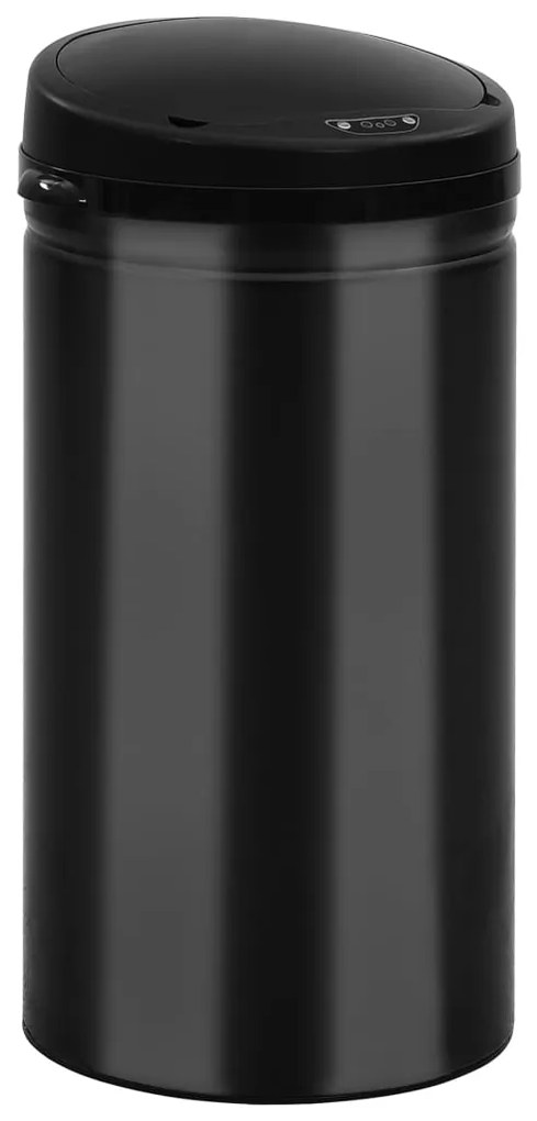 Caixote do lixo com sensor automático 50 L aço carbono preto