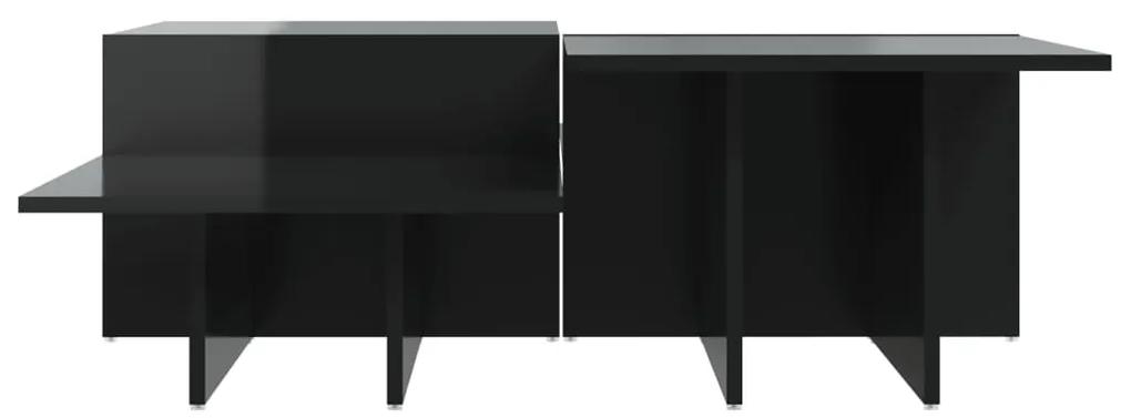 Mesas de centro 2 pcs derivados de madeira preto brilhante