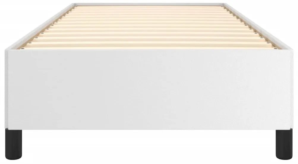 Estrutura de cama 90x200 cm couro artificial branco