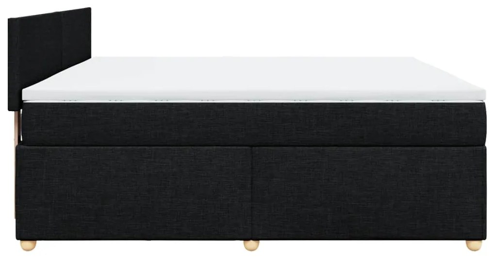 Cama com molas/colchão 180x200 cm tecido preto