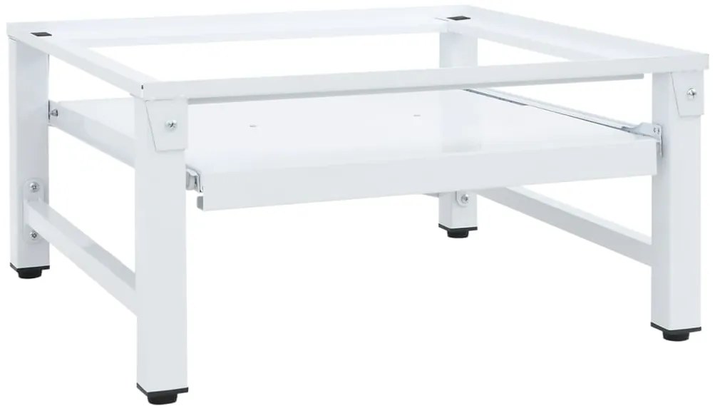 vidaXL Suporte máquina lavar c/ prateleira extraível branco