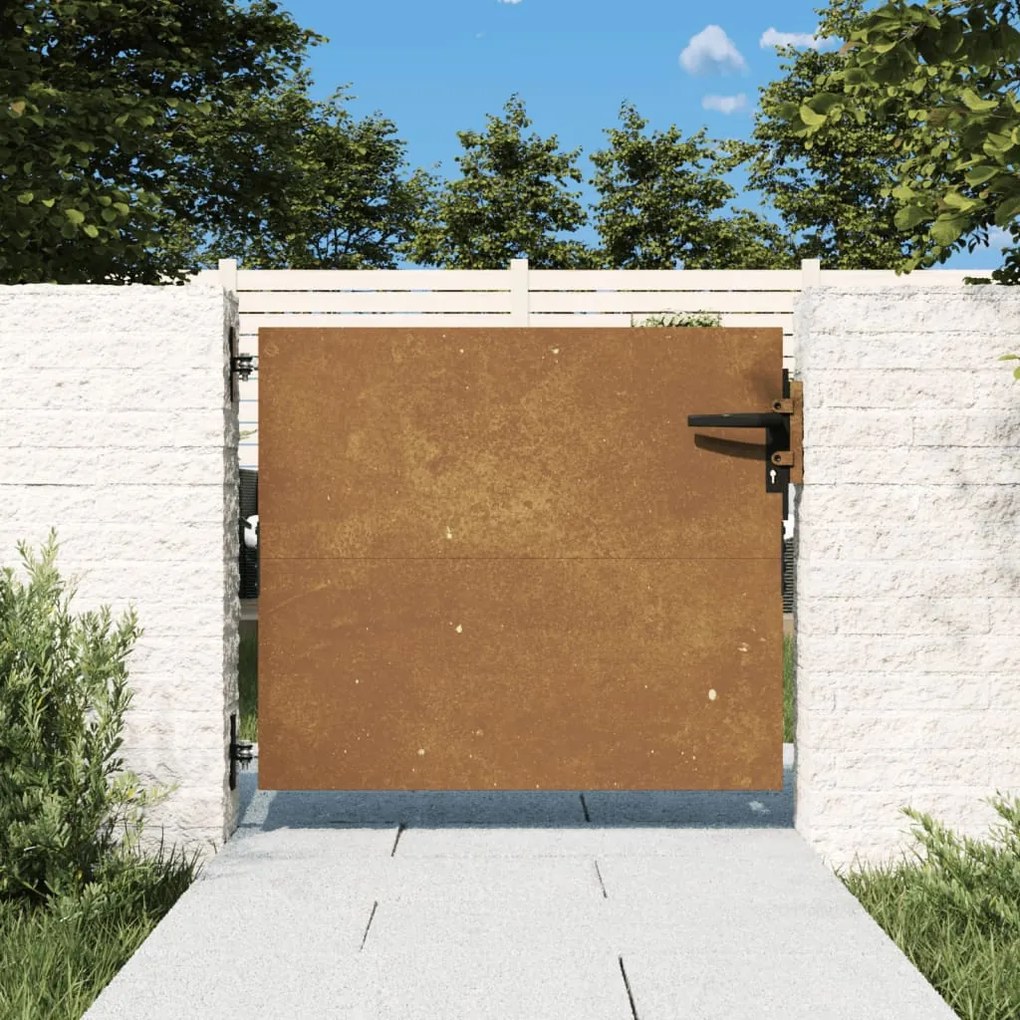 vidaXL Portão de jardim 85x100 cm aço corten
