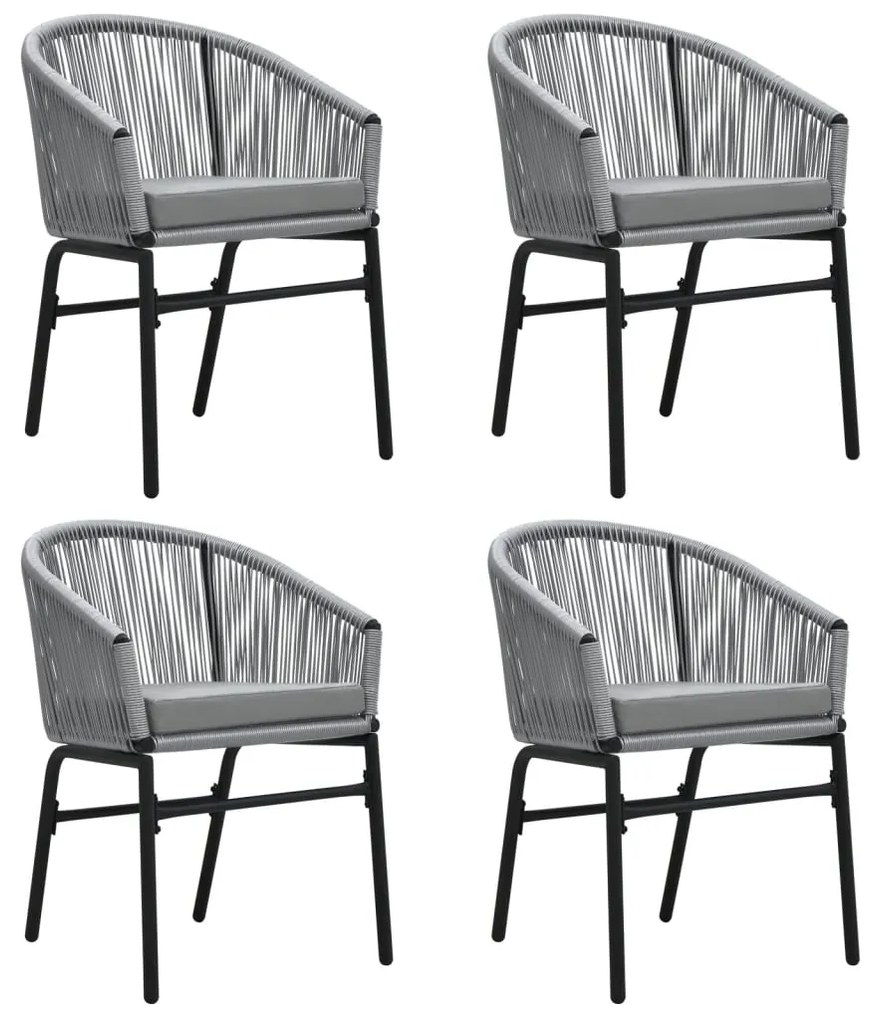 5 pcs conjunto de jantar para jardim cinzento