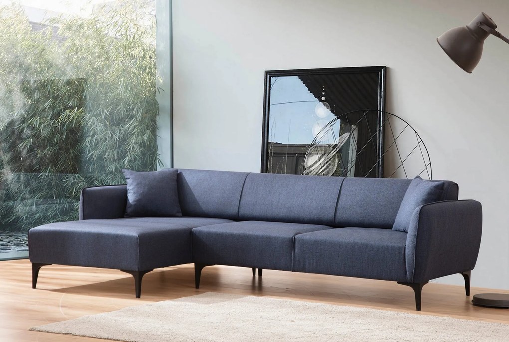 Sofá de Canto Belissimo – Azul – 140 x 270 cm