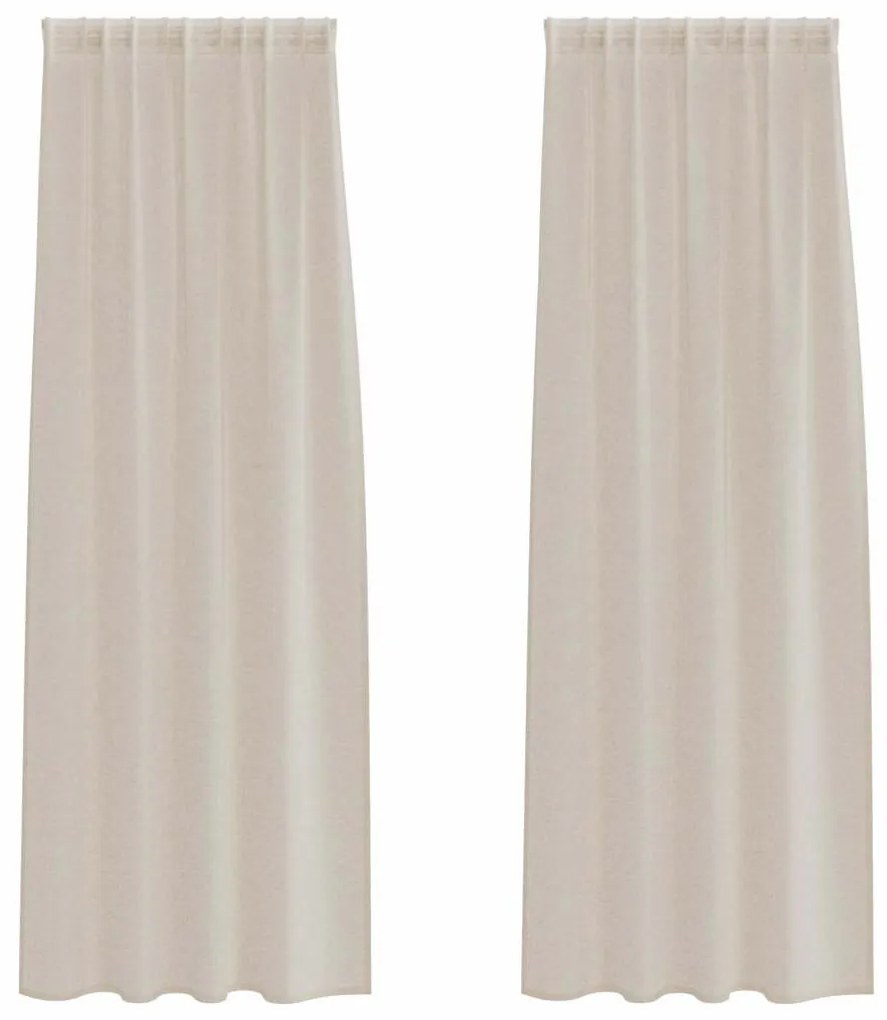 Cortinas com cortinas 2 pcs Areia 140 x 225 cm Poliéster