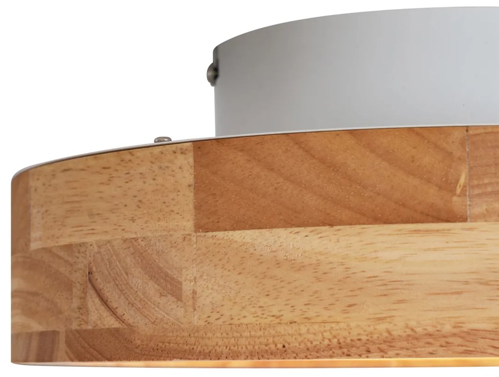 Plafon Escandinavo Madeira 30cm incl. LED Regulável - Pecker Escandinavo