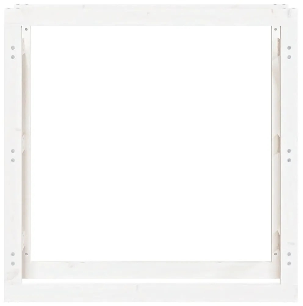 Suporte para lenha 100x25x100 cm pinho maciço branco