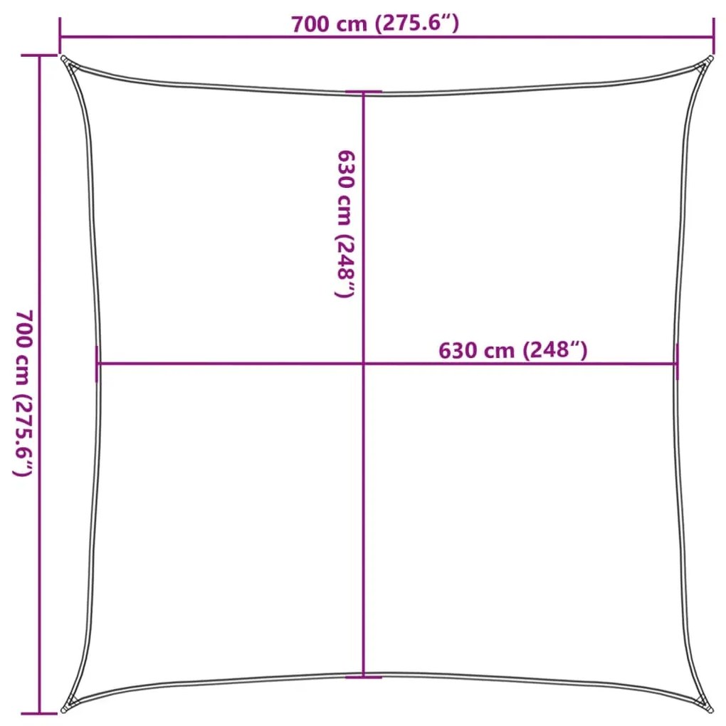 Para-sol estilo vela 160 g/m² 7x7 m PEAD verde-claro