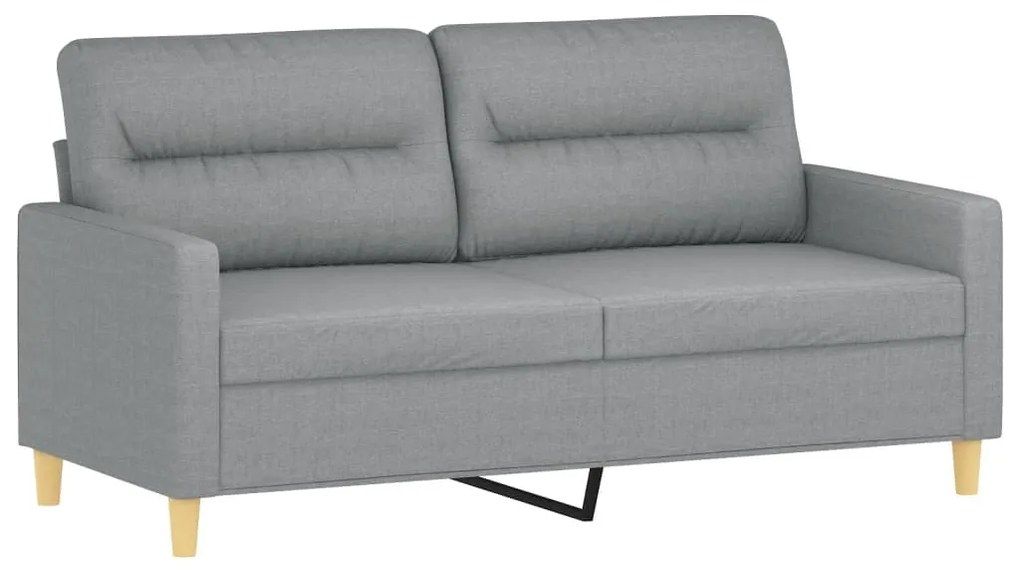 Sofá 2 lugares + almofadas decorativas 140cm tecido cinza-claro