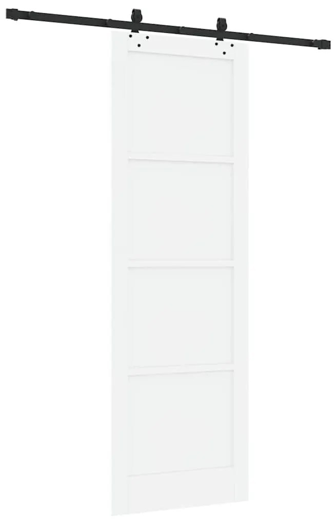 Porta Deslizante com Conjunto de Ferragens Branca 78x232 cm de Madeira