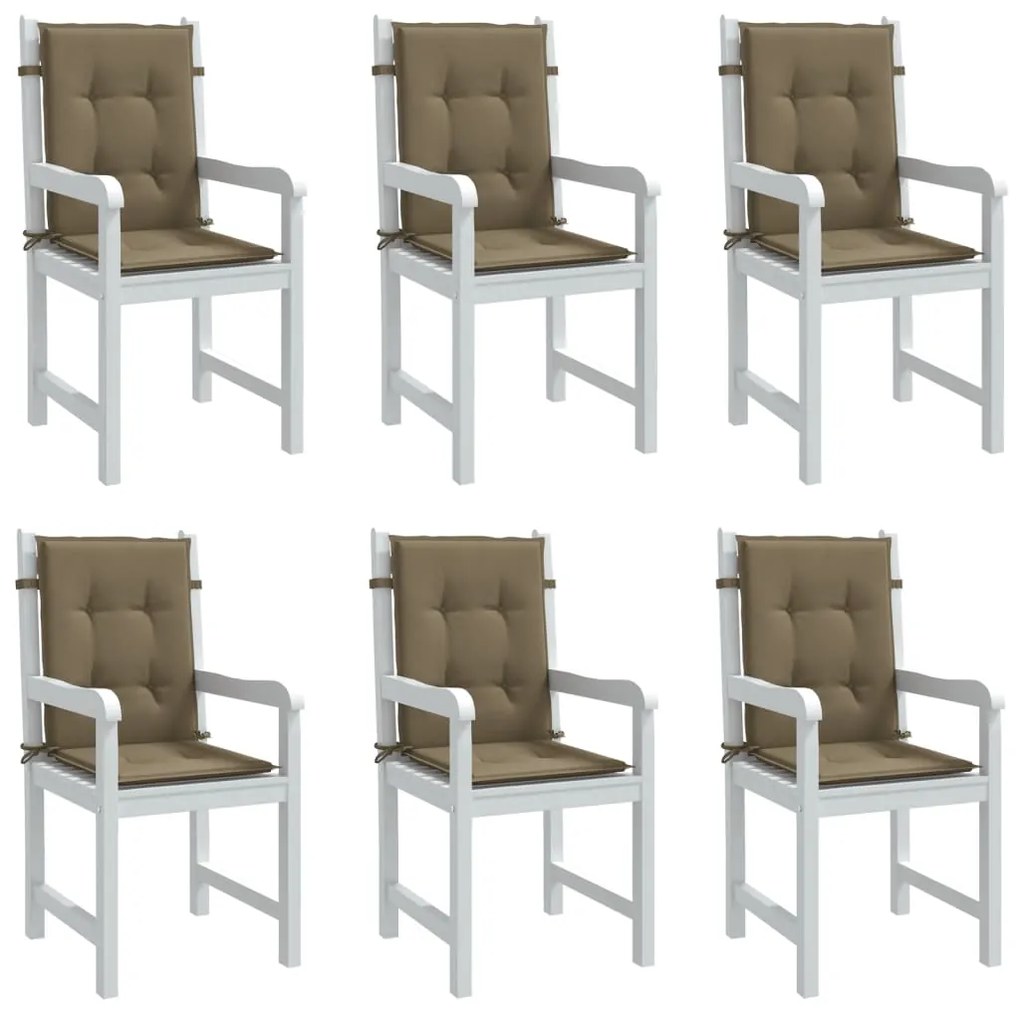vidaXL Almofadões lombares p/cadeiras 6pcs 100x50x4 cm mesclado tecido