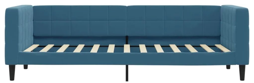 Sofá-cama com gavetão 80x200 cm veludo azul