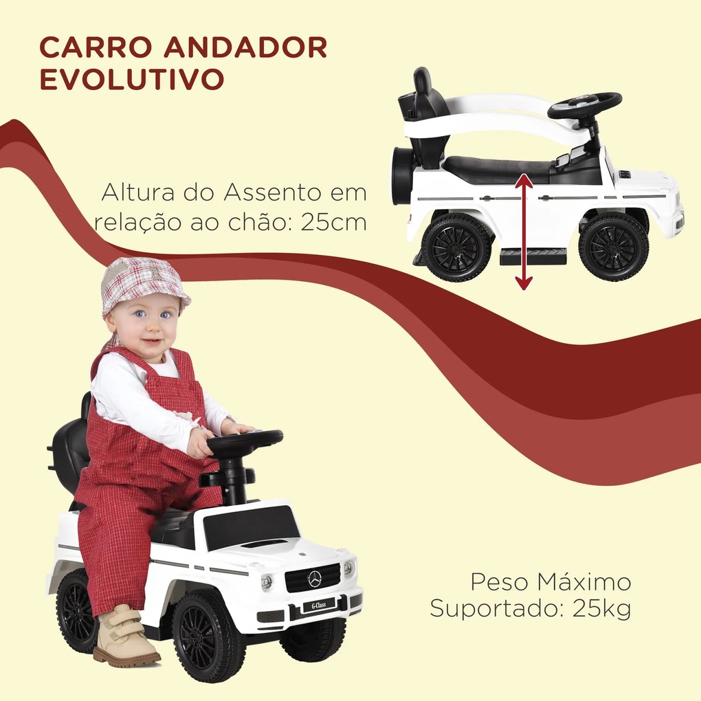 Carro Andador Infantil Mercedes G350 com Buzina e Proteção – 85,5x40,5