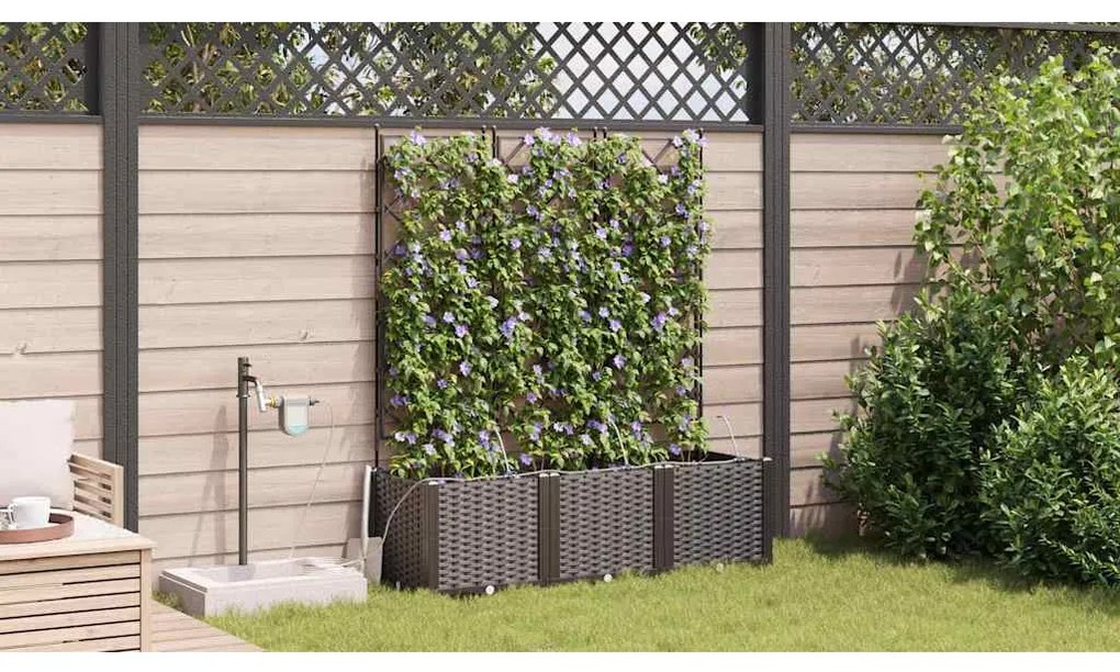 Jardineiras de Jardim 1 pc Castanho 120 x 40 x 142 cm Plástico