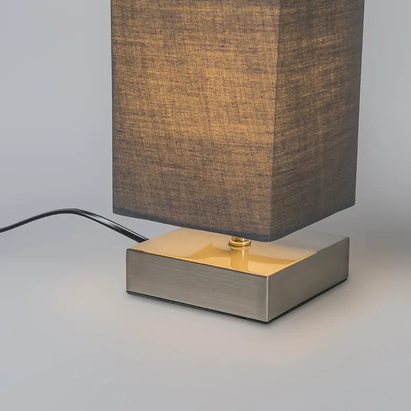 Candeeiro de mesa moderno cinzento com aço - Milo Design,Industrial,Moderno