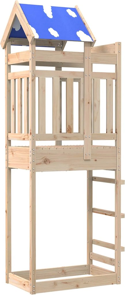vidaXL Torre de Brincar Castanho Madeira de Pinheiro Sólida