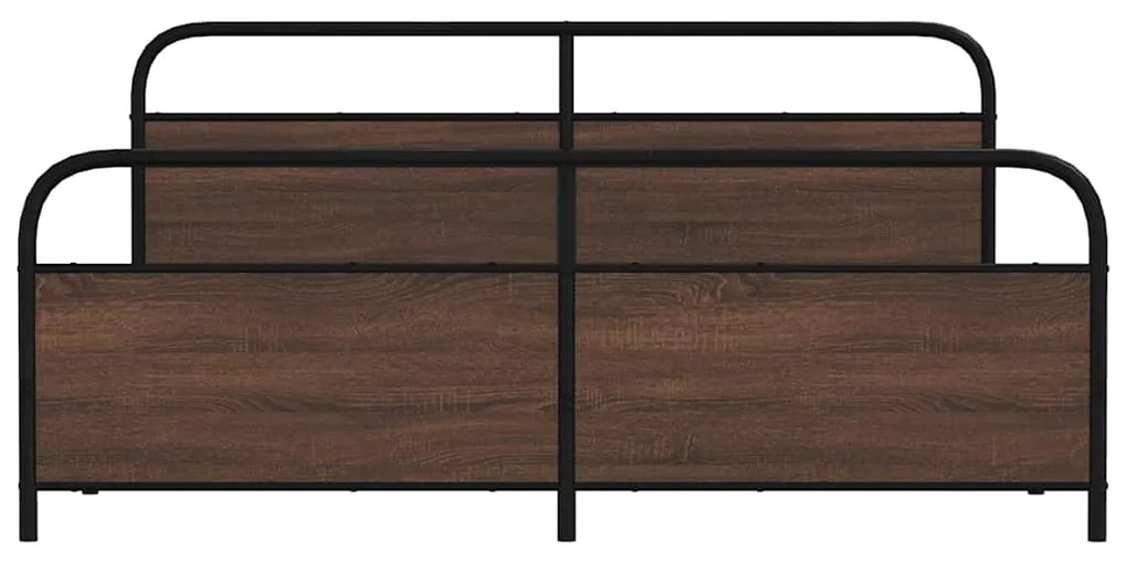 Estrutura cama sem colchão 200x200cm metal carvalho castanho