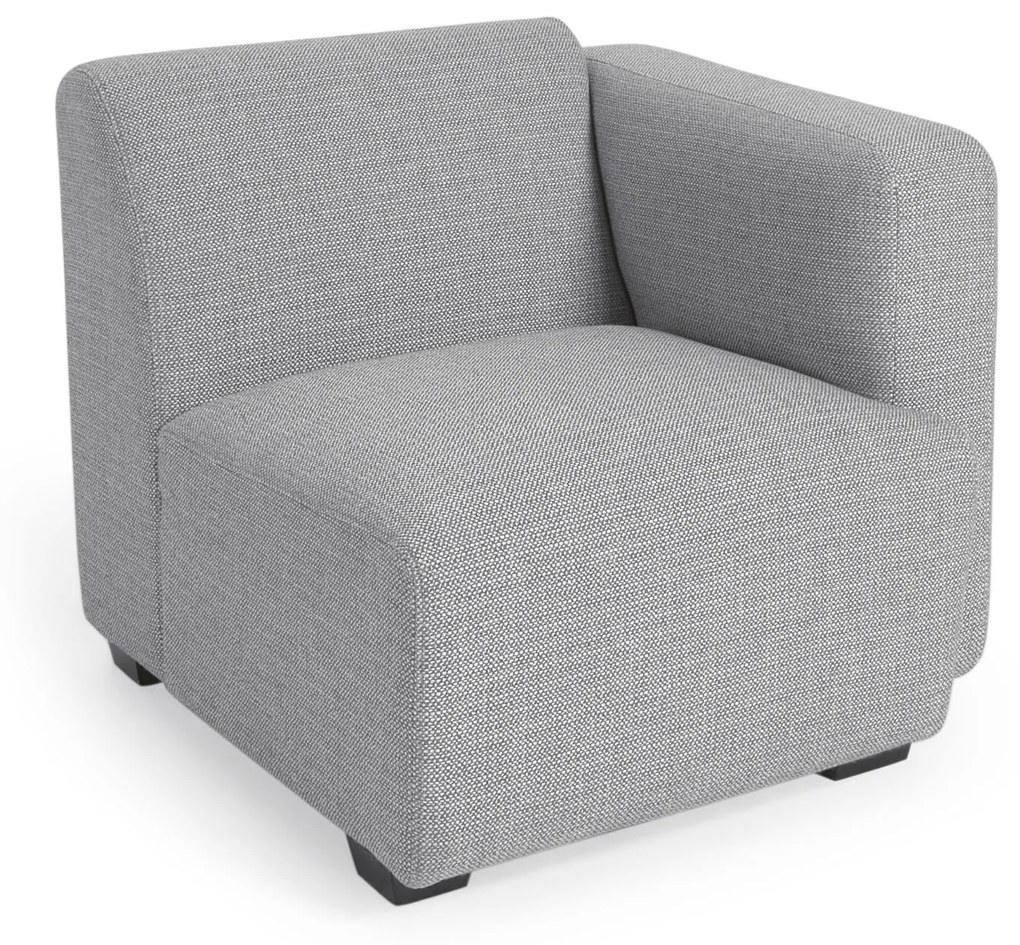 Kave Home - Assento com braço direito Legara cinzento 80 cm