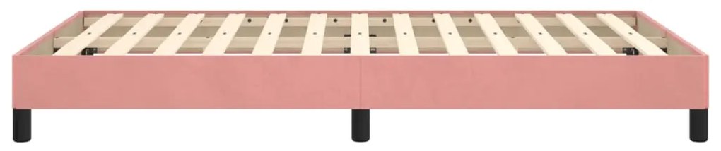 Estrutura de cama com colchão 120x190 cm veludo rosa