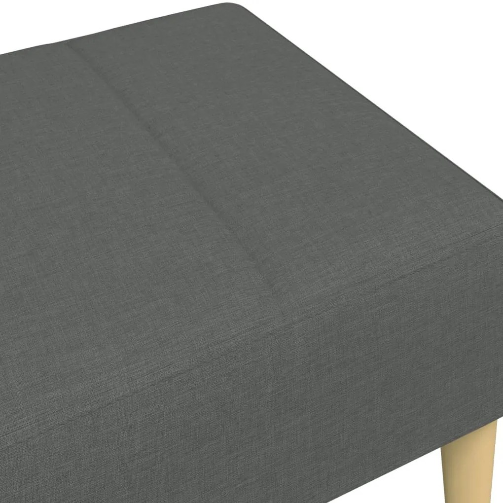 Apoio de pés 77x55x31 cm tecido cinzento-escuro