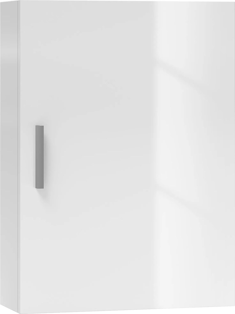 HOMCOM Armário de Casa de Banho Parede com Prateleiras Ajustáveis de Vidro Temperado 40x15x55 cm Branco Brilho | Aosom Portugal